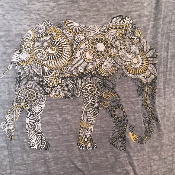 COLD CRUSH Medium Gray Burnout T-shirt Elephant - Picture 2 of 6